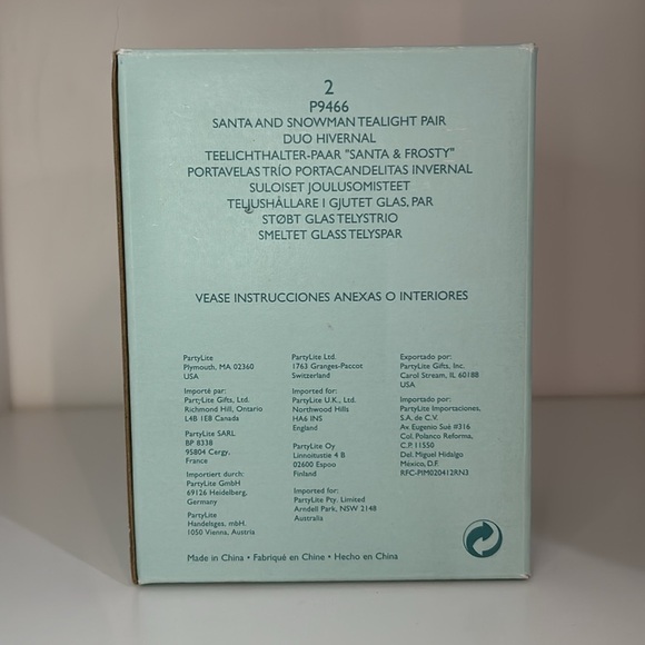 PartyLite Santa & Snowman Glass Tealight Candle Holders - Picture 3 of 7